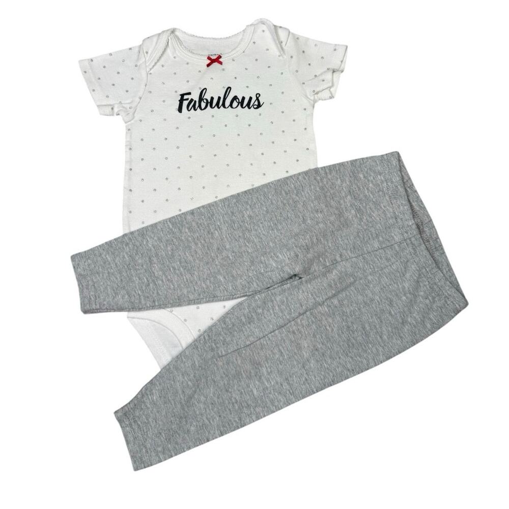 Carter's Matching Outfit Girls Gray White 12 Months